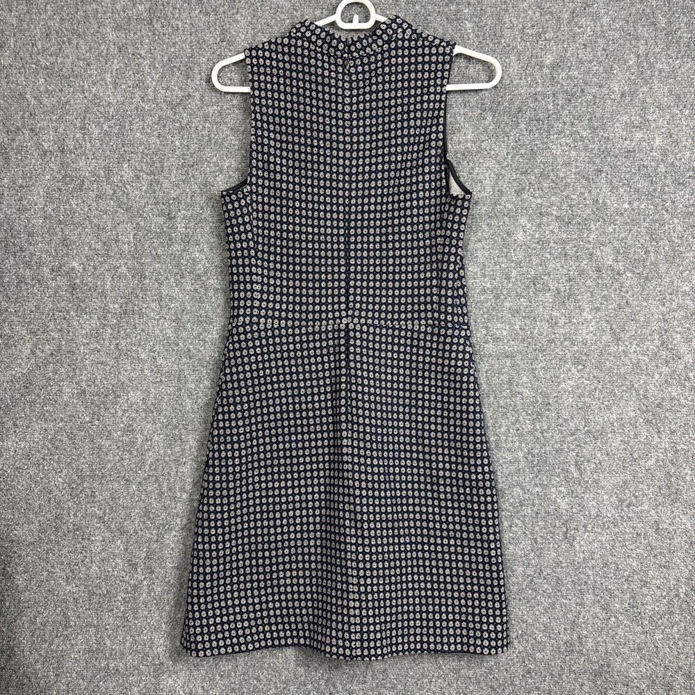 Theory Seraon Palmetto Knit Dress Womens Size 4 Navy Blue Geometric Money - Picture 2 of 9